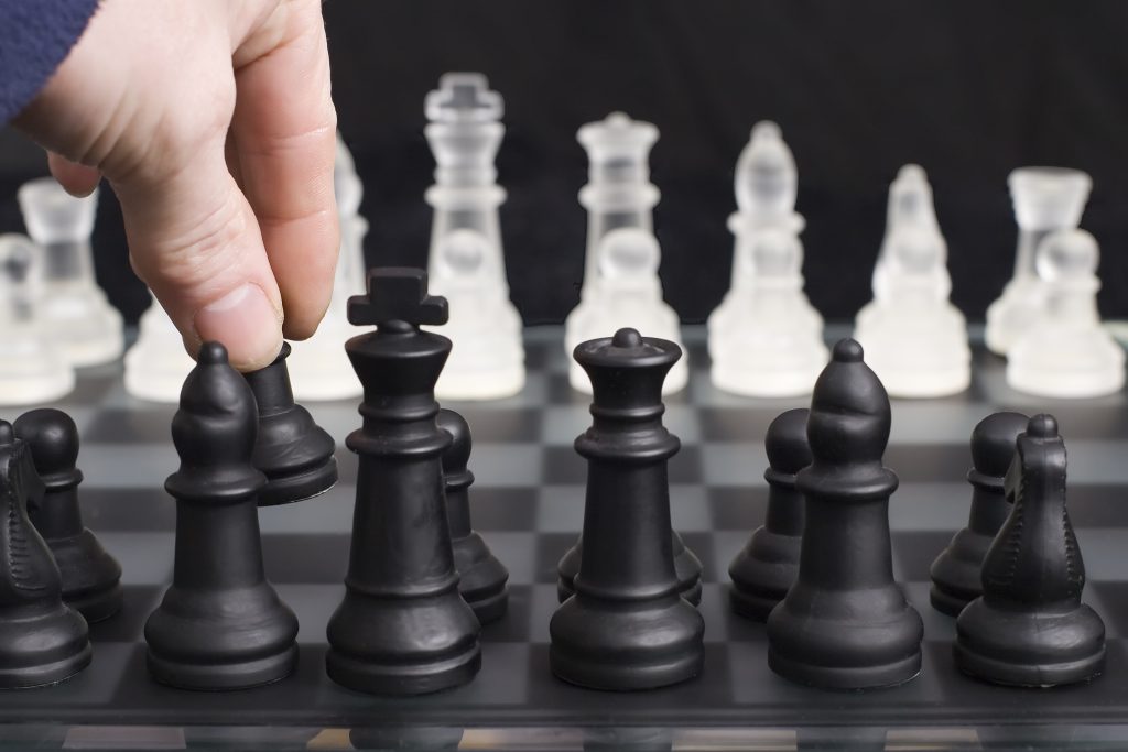 Opening move on a chessboard