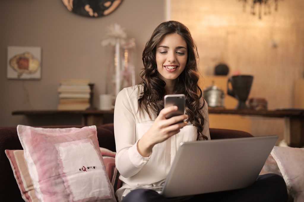 Woman working from home